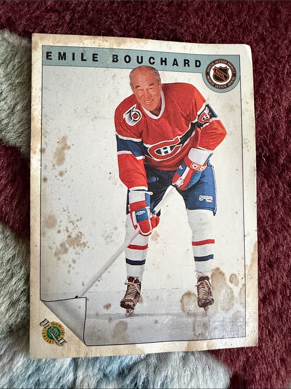 NHL Emile Bouchard Vintage Red White Blue Hockey Card